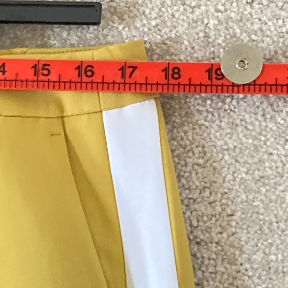 BNWT M&S Women's Mustard Yellow White Side Panels Slim Fit Trousers Size 16 - Picture 8 of 16